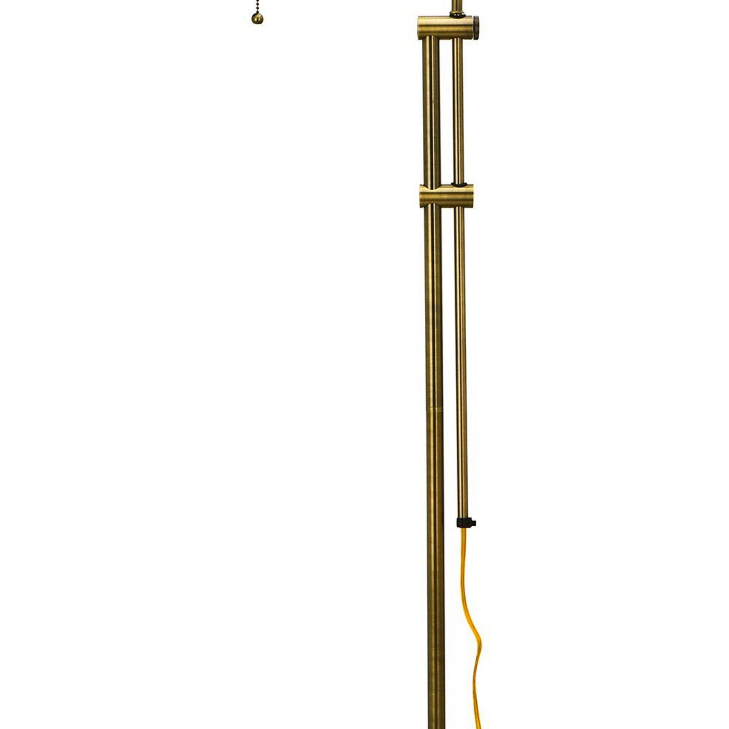 Benzara Gold Metal Rectangular Floor Lamp With Adjustable Pole