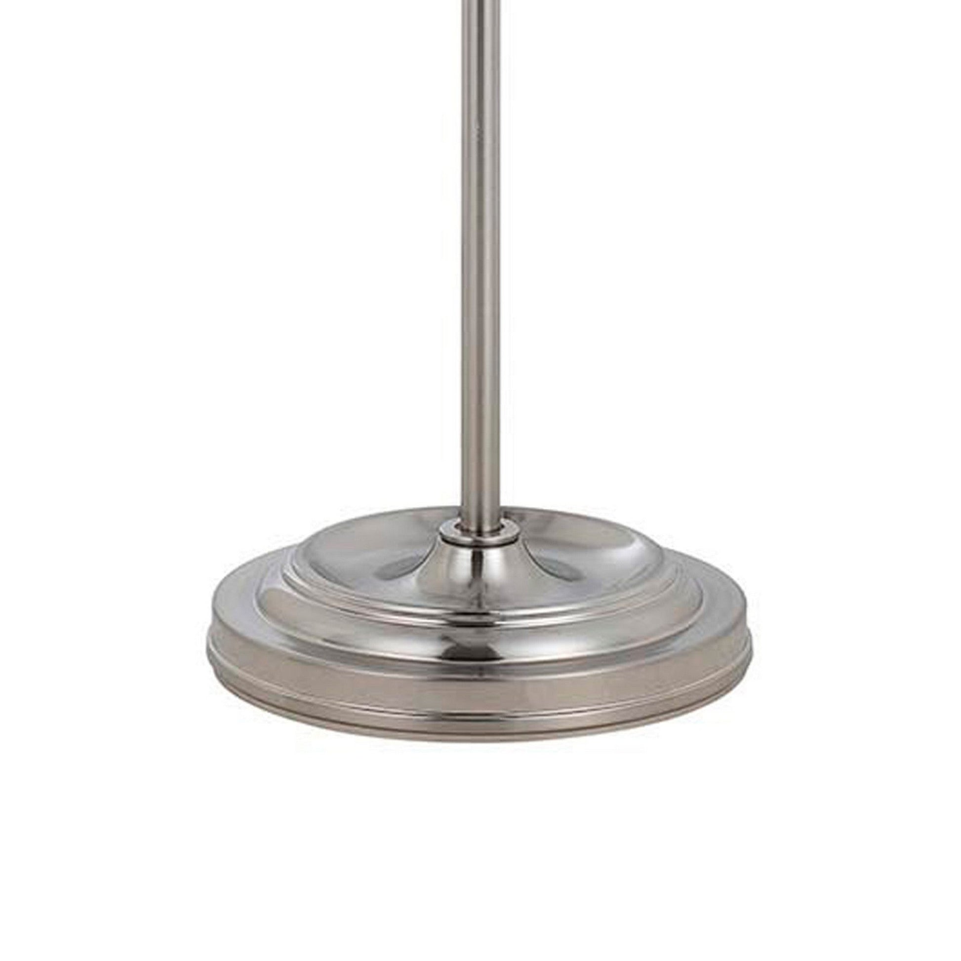 Benzara Silver Adjustable Height Metal Pharmacy Floor Lamp With Pull Chain Switch