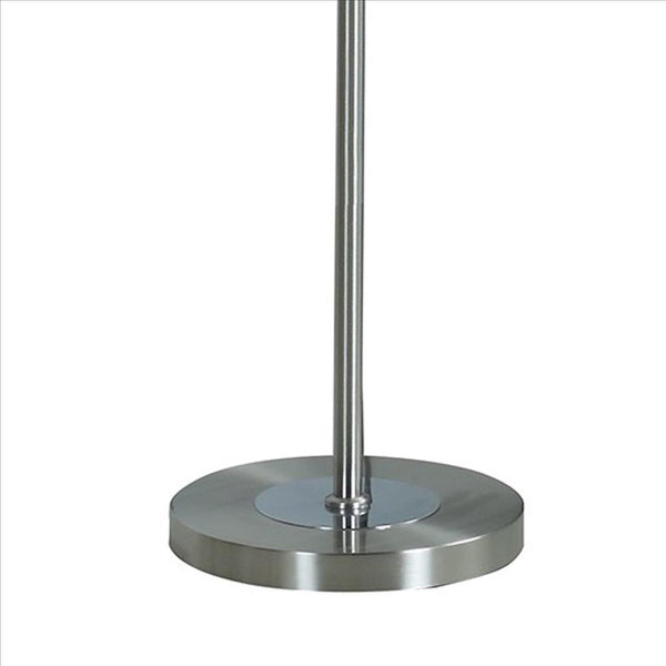 Benzara Silver Floor Lamp With Metal Tube Design Body And Adjustable Head