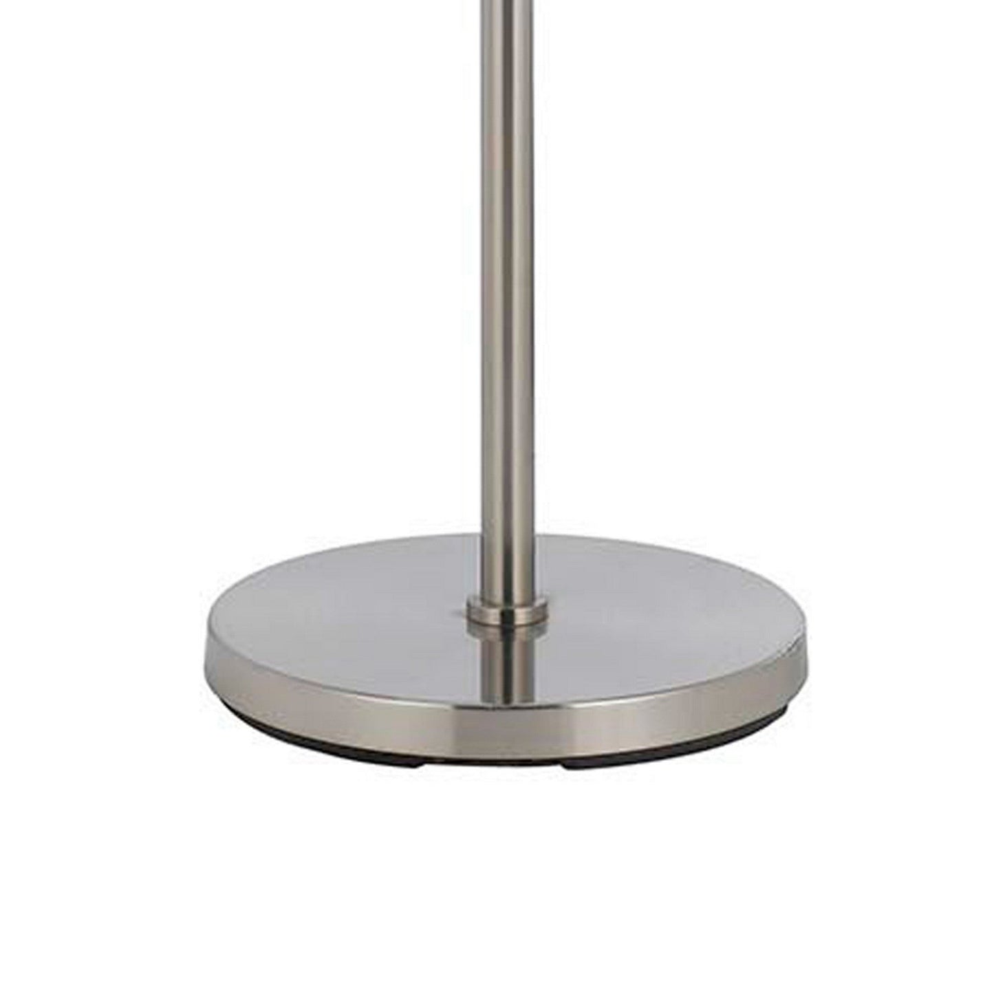 Benzara Silver Metal Body Floor Lamp With Fabric Drum Shade and Pull Chain Switch