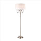 Benzara Silver Stalk Design Metal Floor Lamp With Hanging Crystal Accent