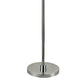 Benzara Silver Tubular Framed Floor Lamp With Gray Round Fabric Wrapped Shade and Crystal Inlay