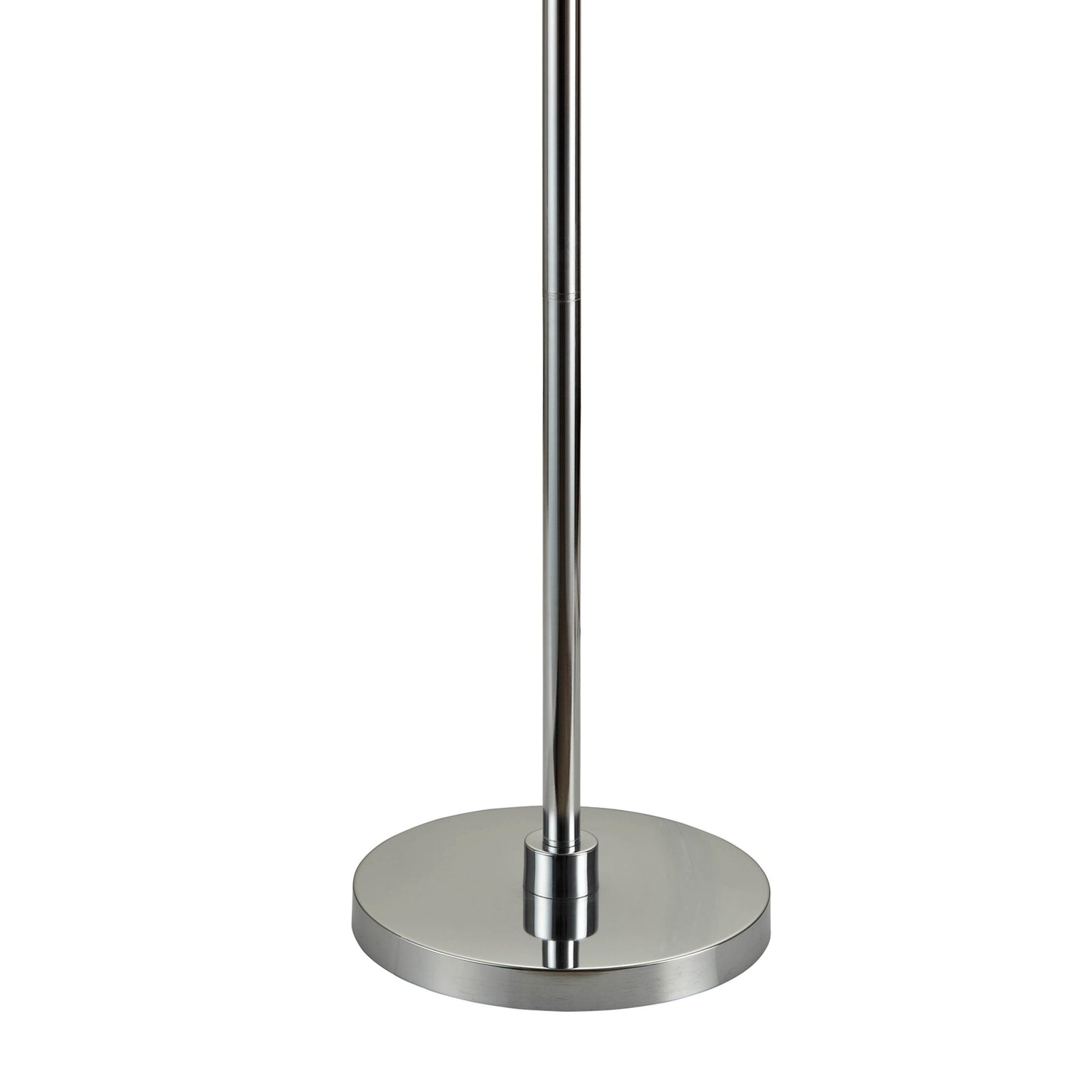 Benzara Silver Tubular Framed Floor Lamp With Gray Round Fabric Wrapped Shade and Crystal Inlay