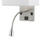 Benzara Silver Wall Sconce With Rectangular Shade and Gooseneck Reading Light