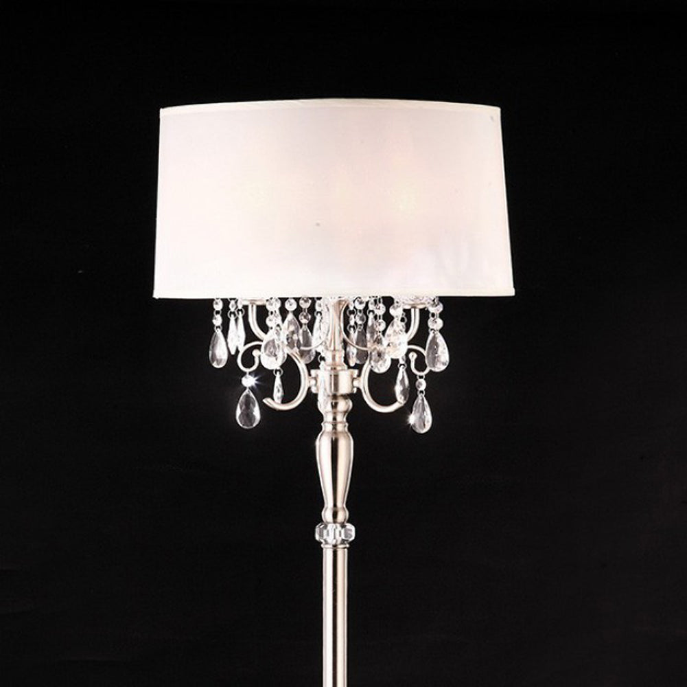 Benzara Sophy Traditional Metal Floor Lamp With Ivory Shade