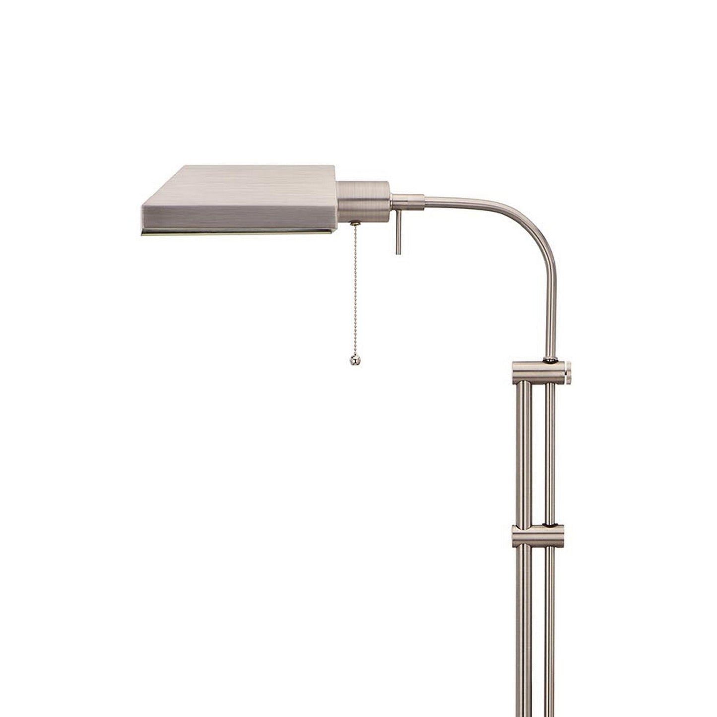 Benzara White Metal Rectangular Floor Lamp With Adjustable Pole