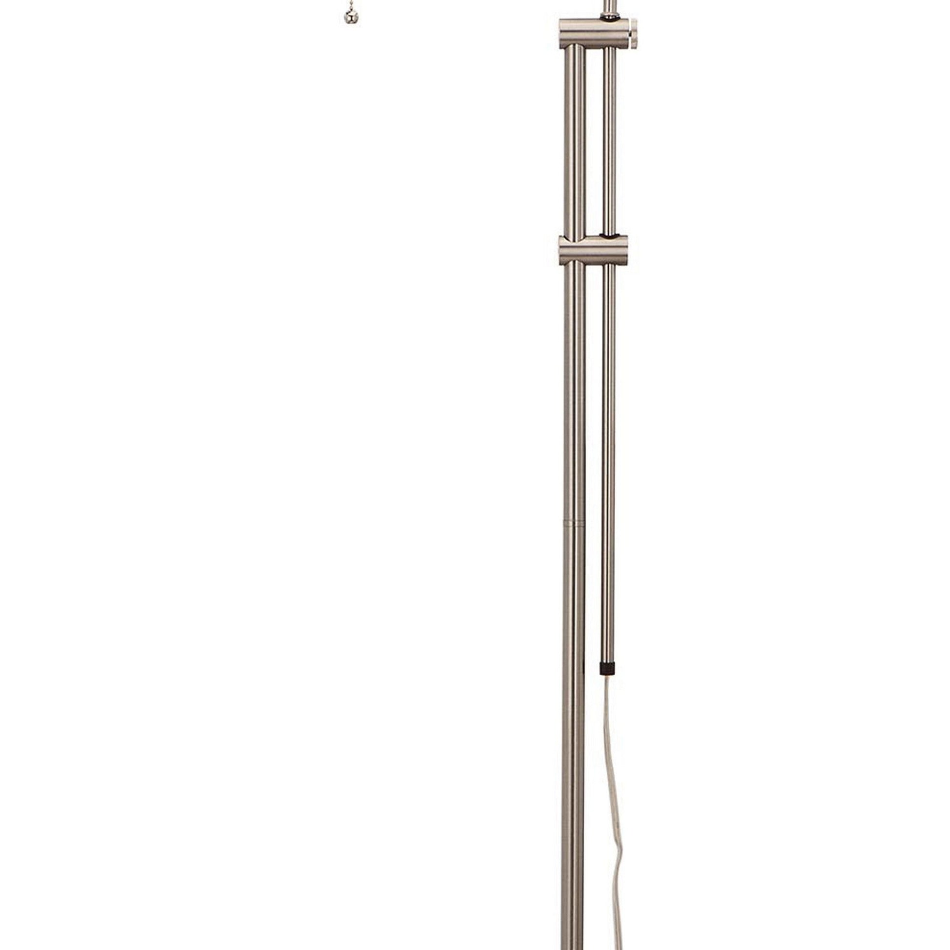 Benzara White Metal Rectangular Floor Lamp With Adjustable Pole