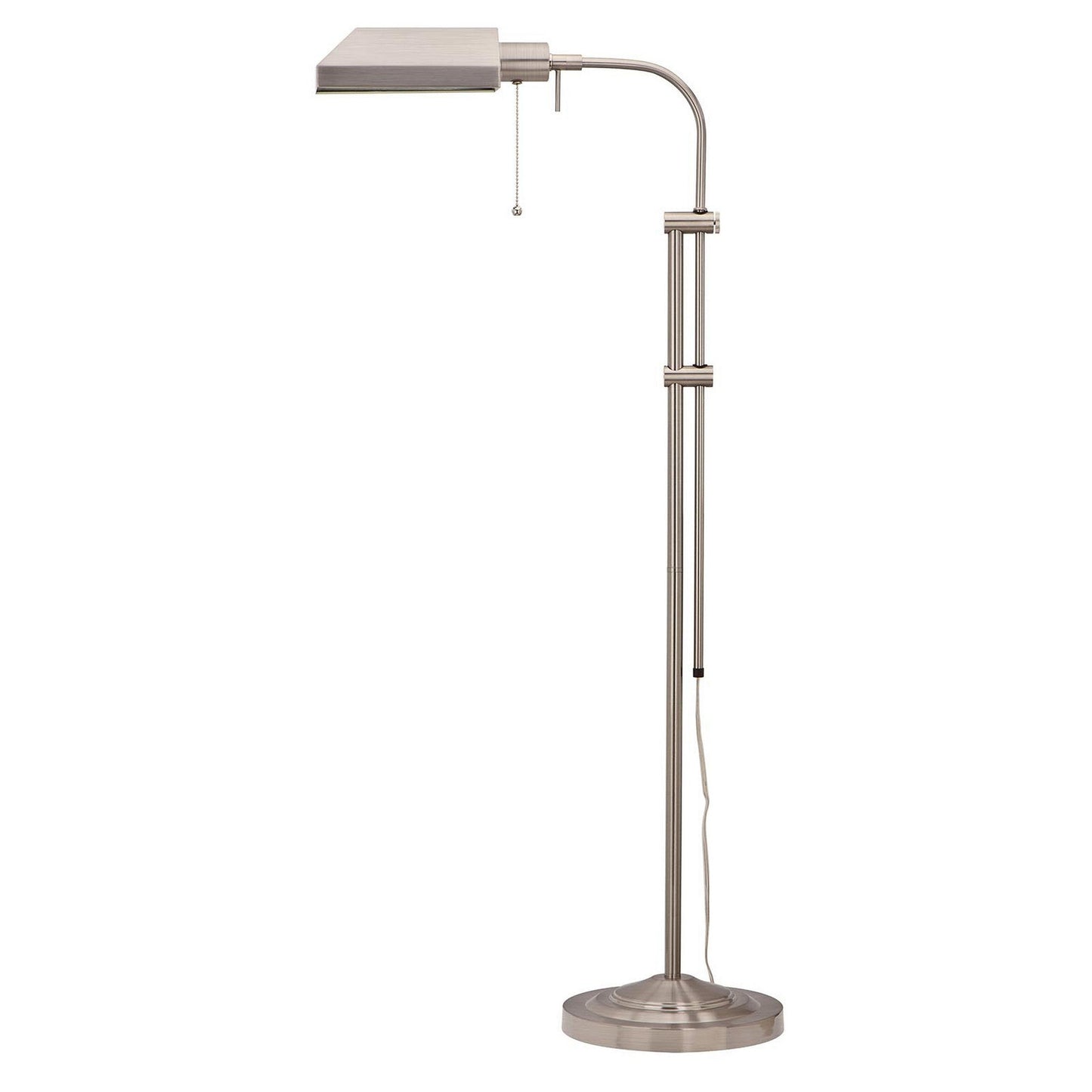 Benzara White Metal Rectangular Floor Lamp With Adjustable Pole