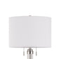 Benzara White Metal and Acrylic Tubular Body Floor Lamp With Fabric Drum Shade