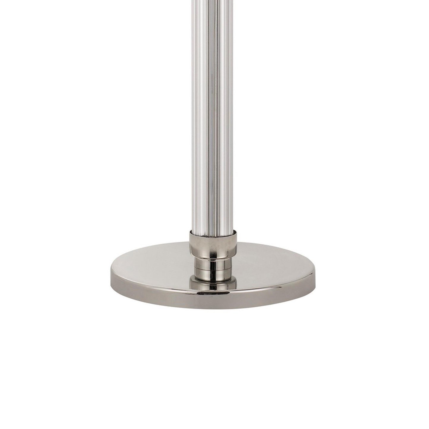 Benzara White Metal and Acrylic Tubular Body Floor Lamp With Fabric Drum Shade