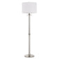 Benzara White Metal and Acrylic Tubular Body Floor Lamp With Fabric Drum Shade