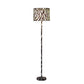 Benzara White and Black Fabric Wrapped Floor Lamp With Animal Print