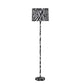 Benzara White and Black Fabric Wrapped Floor Lamp With Animal Print