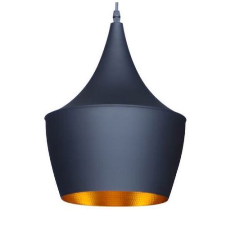 Bromi Design Berkley 11" Black & Gold Pendant Ceiling Light With Aluminum Shade