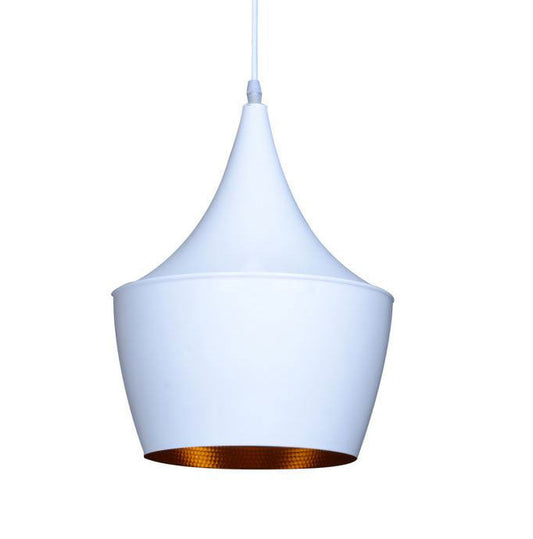 Bromi Design Berkley 11" White & Gold Pendant Ceiling Light With Aluminum Shade