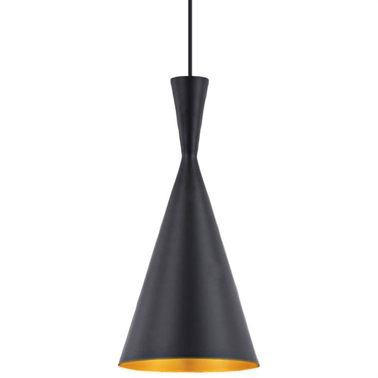 Bromi Design Berkley 9" Black & Gold Pendant Ceiling Light With Aluminum Shade
