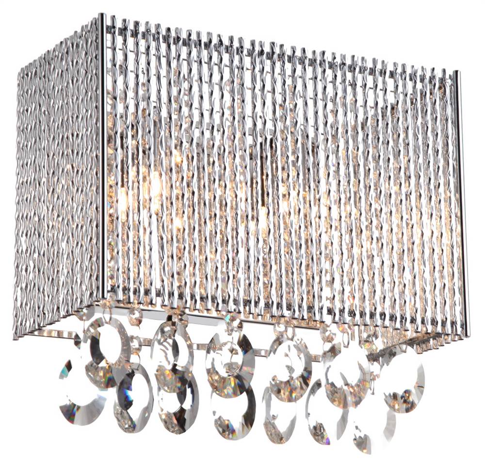 Bromi Design Crystalline 11" Chrome Wall Sconce With Glass Shade