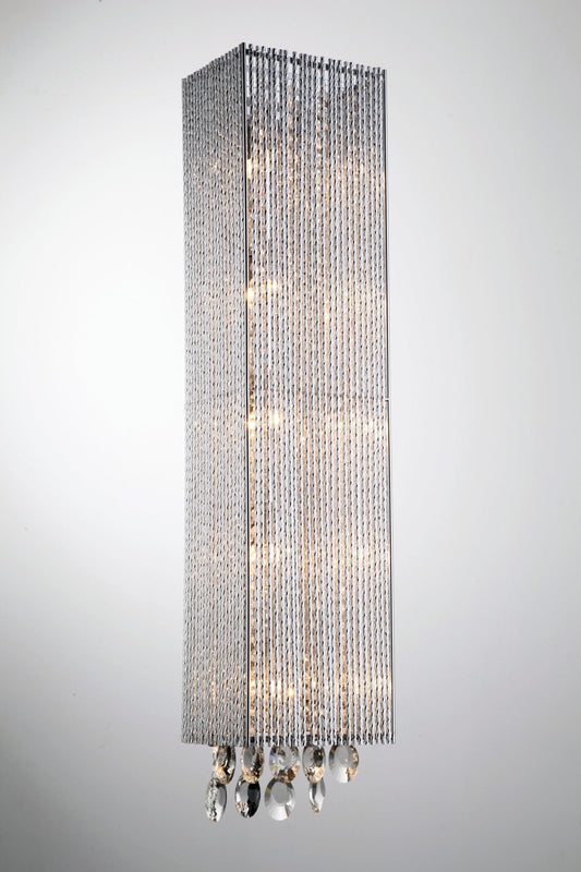 Bromi Design Crystalline 8" Chrome Wall Sconce With Glass Shade