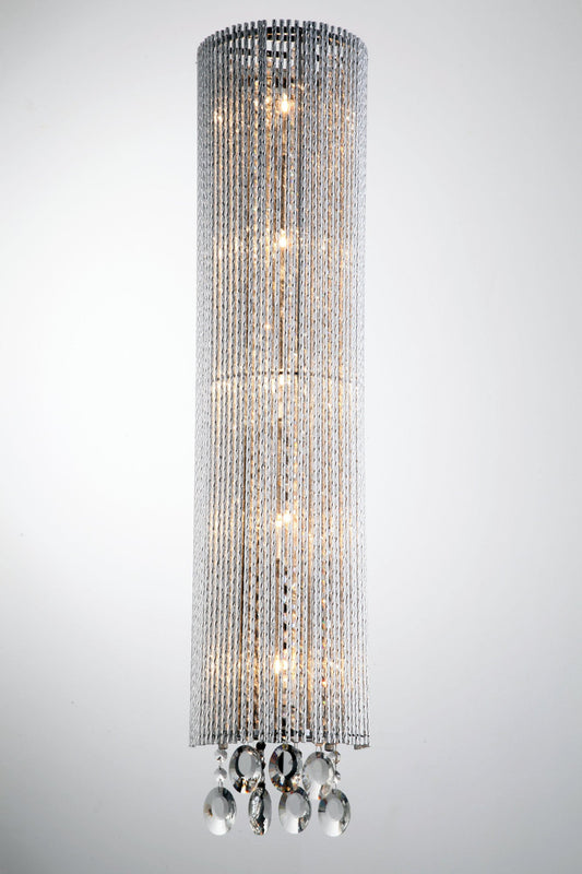 Bromi Design Crystalline 8" Chrome Wall Sconce With Glass Shade