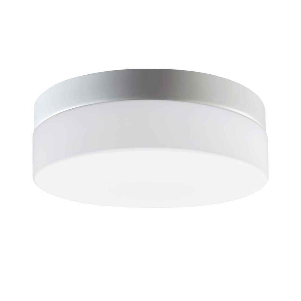 Bromi Design Emmett 12" White Flush Mount Ceiling Light With Glass Shade