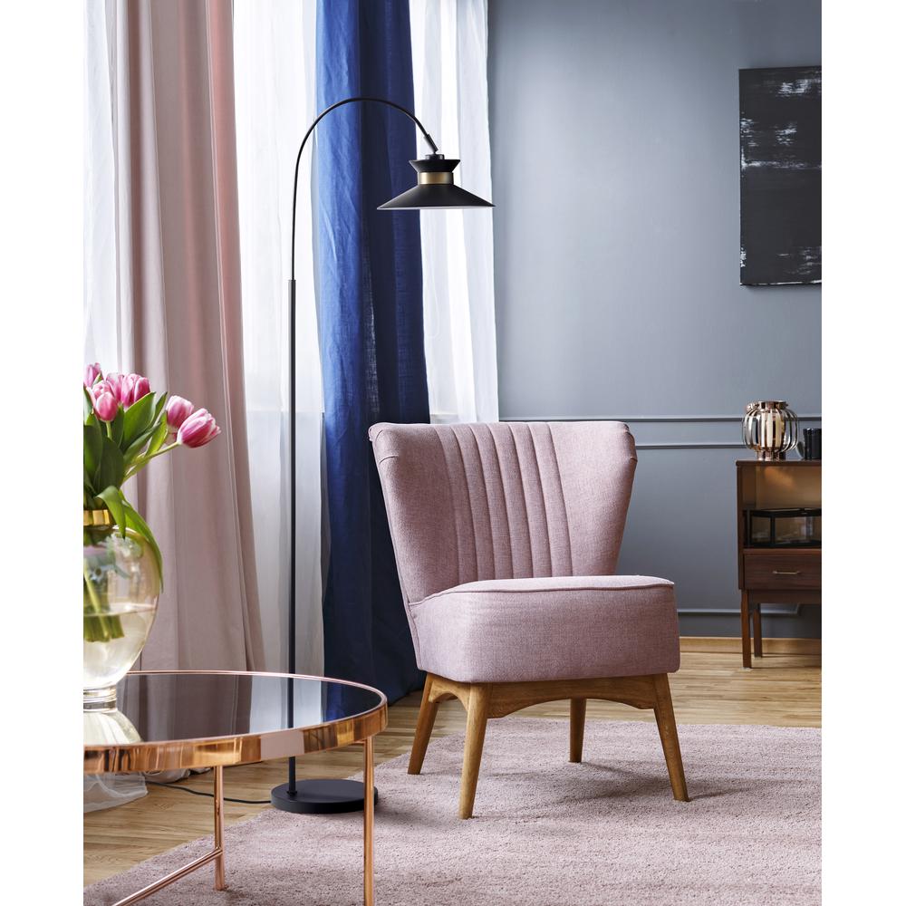 Bromi Design Gracie 10" Black & Brass Arc Floor Lamp With Metal Shade