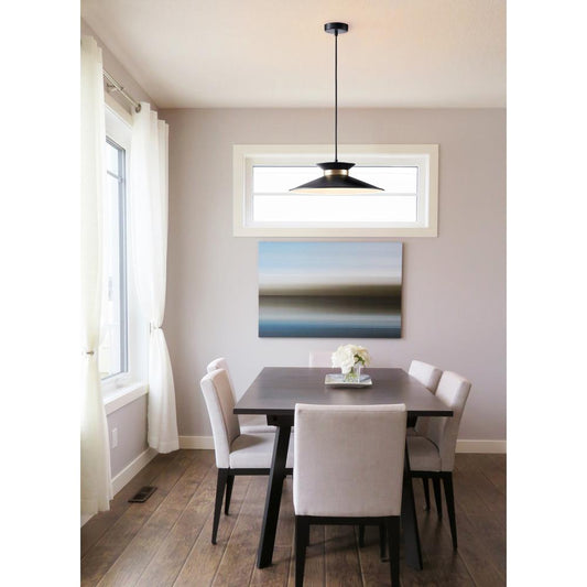 Bromi Design Gracie 16" Black & Brass Pendant Ceiling Light With Metal Shade