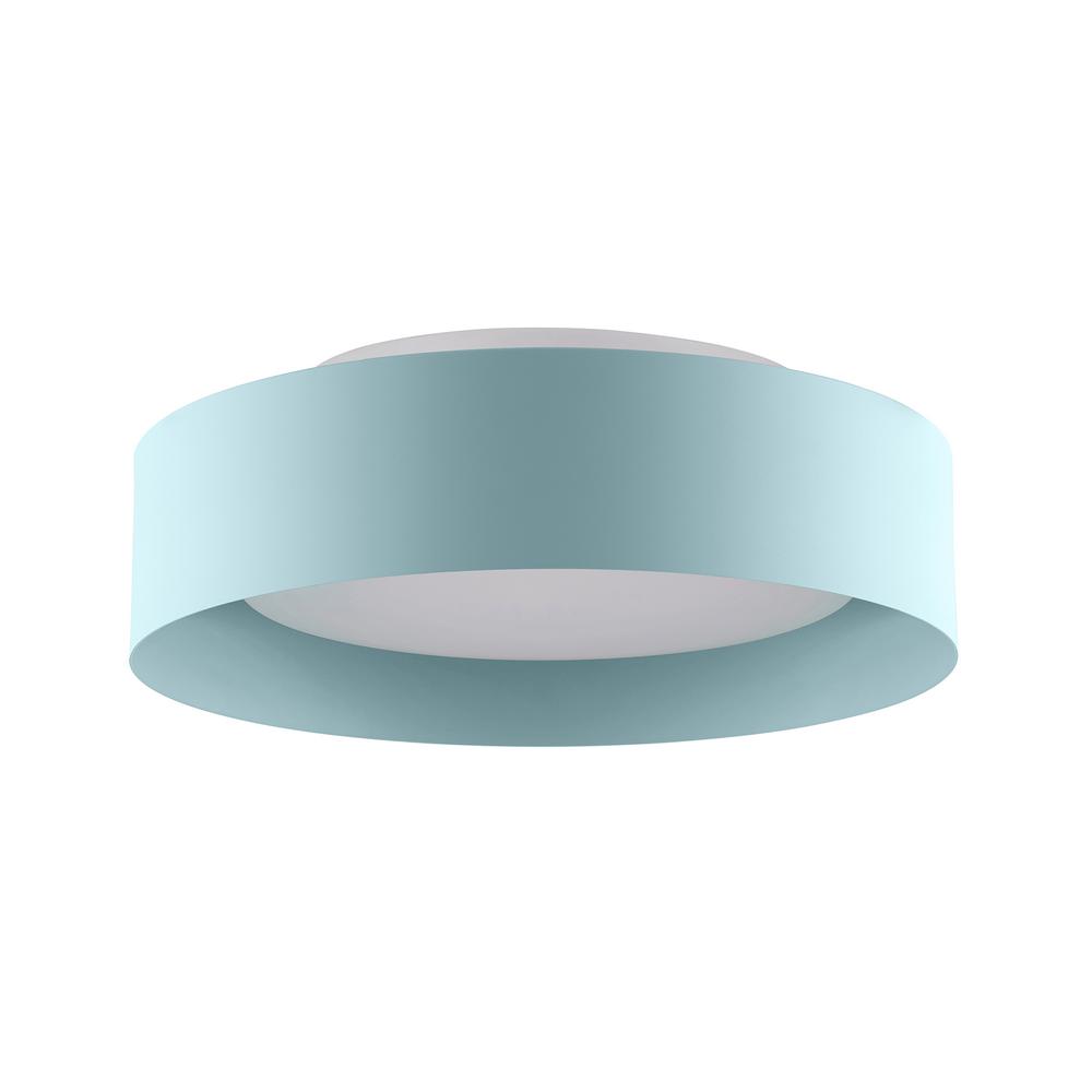 Bromi Design Lynch 16" Baby Blue Flush Mount Ceiling Light With Glass Shade