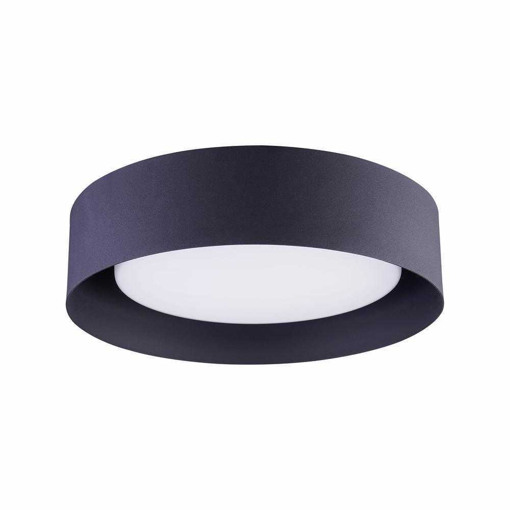 Bromi Design Lynch 16" Black Flush Mount Ceiling Light With Glass Shade