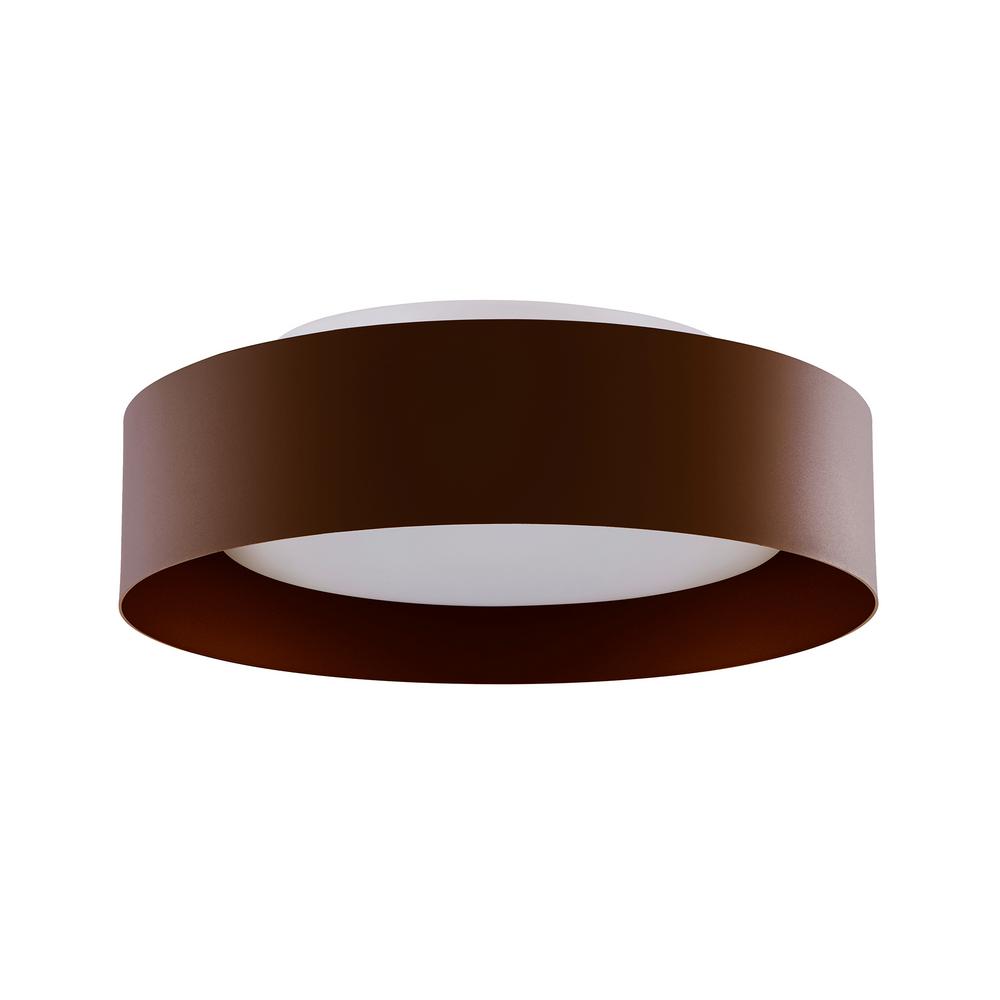 Bromi Design Lynch 16" Brown Flush Mount Ceiling Light With Glass Shade