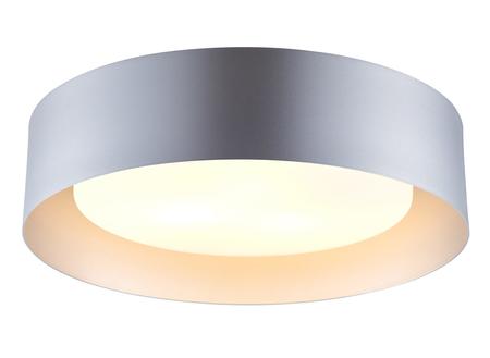 Bromi Design Lynch 16" Silver Flush Mount Ceiling Light With Glass Shade