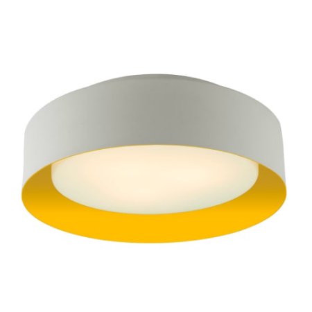 Bromi Design Lynch 16" White & Yellow Flush Mount Ceiling Light With Glass Shade