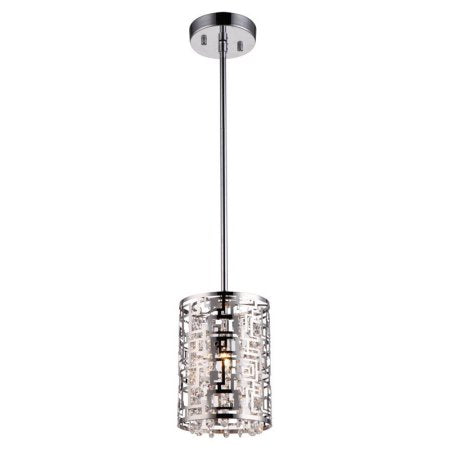 Bromi Design Metropolitan 6" Chrome Pendant Ceiling Light With Glass Shade