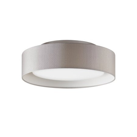 Bromi Design Naomi 16" Gray & White Flush Mount Ceiling Light With Fabric Shade