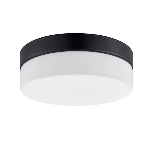 Bromi Design Nova 10" Matte Black Flush Mount Ceiling Light With Glass Shade