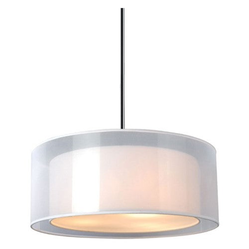 Bromi Design Phoenix 15" Brushed Nickel Pendant Ceiling Light With Organza Shade