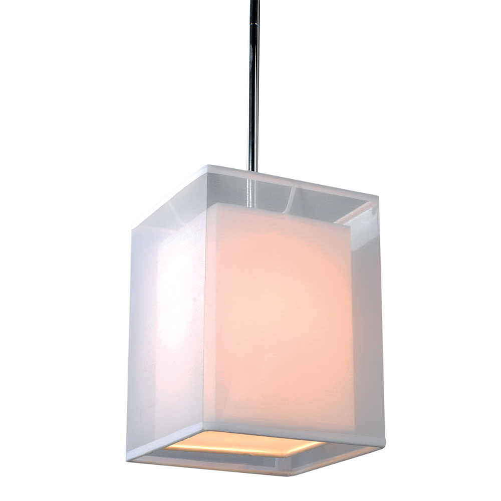Bromi Design Phoenix 7" Brushed Nickel Pendant Ceiling Light With Organza Shade
