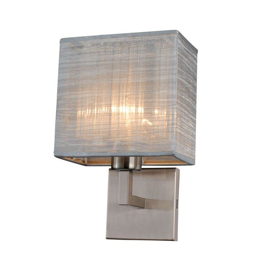 Bromi Design Prescott 7" Silver & Brushed Nickel Wall Sconce With Fabric Shade
