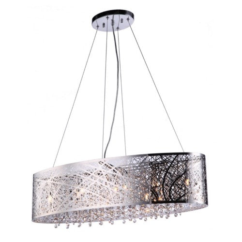 Bromi Design Royal 27" Chrome Pendant Ceiling Light With Glass Shade