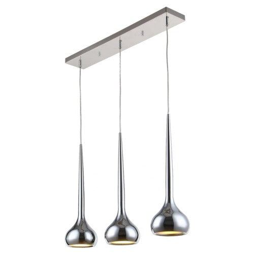 Bromi Design Wade 26" Chrome Pendant Ceiling Light With Metal Shade