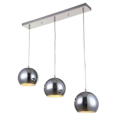 Bromi Design Wade 32" Chrome Pendant Ceiling Light With Metal Shade