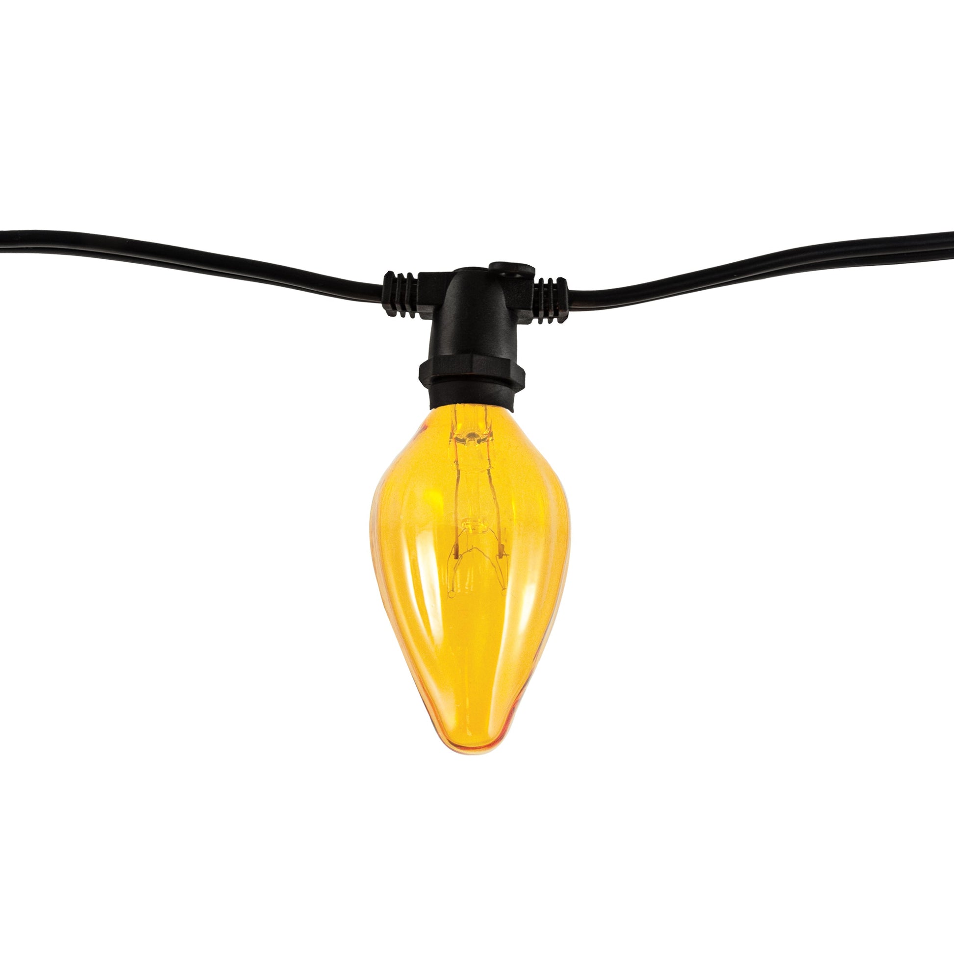 Bulbrite 10 Sockets Kit Black wiith 15W Fiesta Amber E12 Lamps 14' String Light