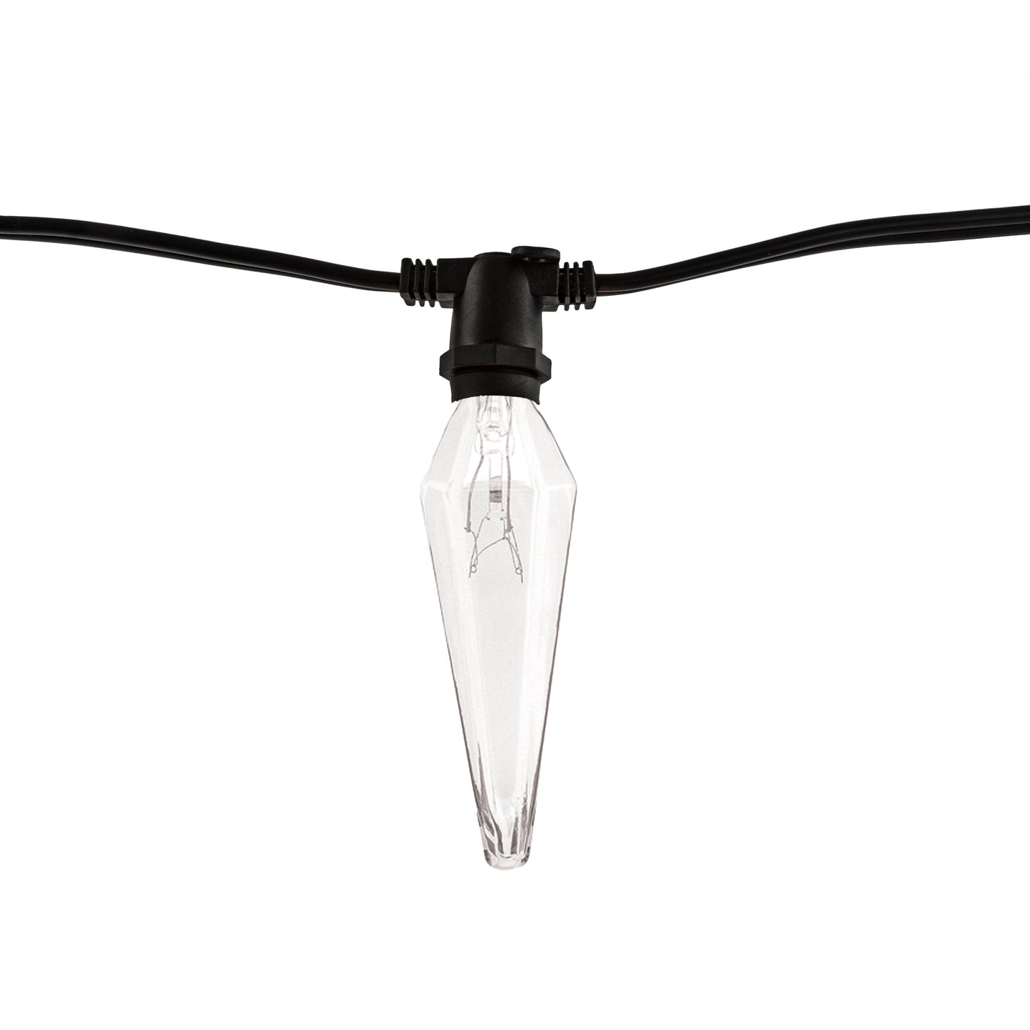 Bulbrite 10 Sockets Kit Black with 25W Prism Amber E12 Lamps 14' String Light