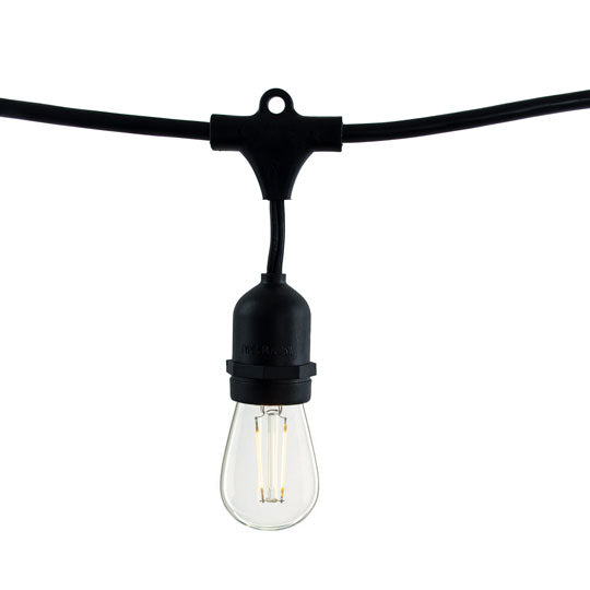 Bulbrite 10-Sockets Kit Black with LED 2W S14 Clear E26 Lamps 14' String Light