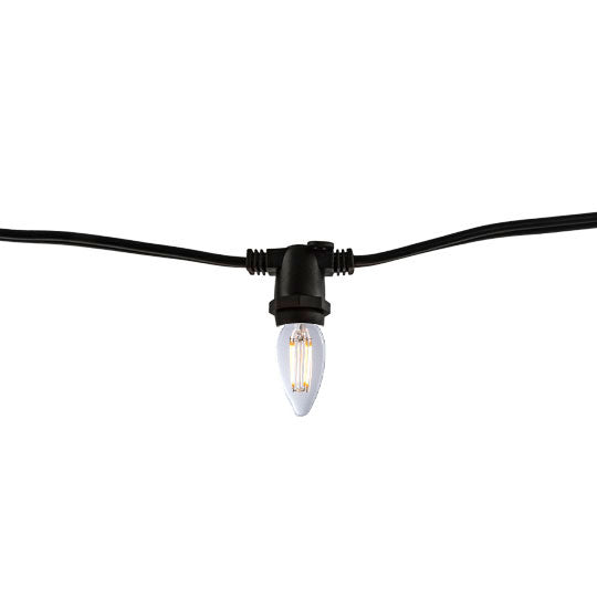 Bulbrite 10 Sockets Kit Black with LED 2.5W B11 Clear E12 Lamps 14' String Light