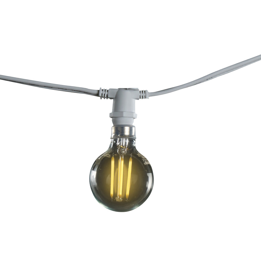 Bulbrite 15 Sockets and LED 4W G16 E12 Clear Lamps White 25' String Light