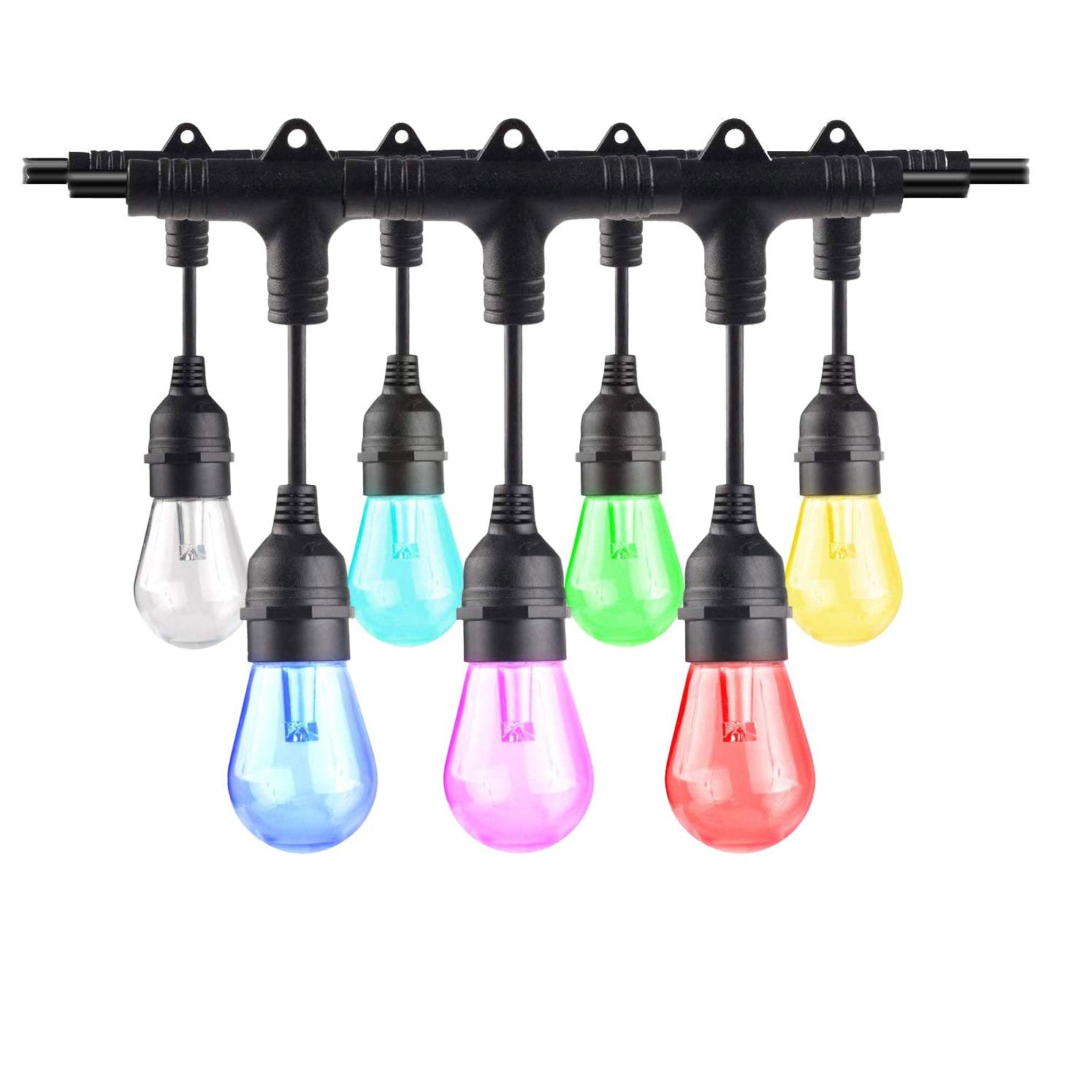 Bulbrite 18 Sockets LED 0.3W S14 Clear Plastic Lamps 36' Smart String Light