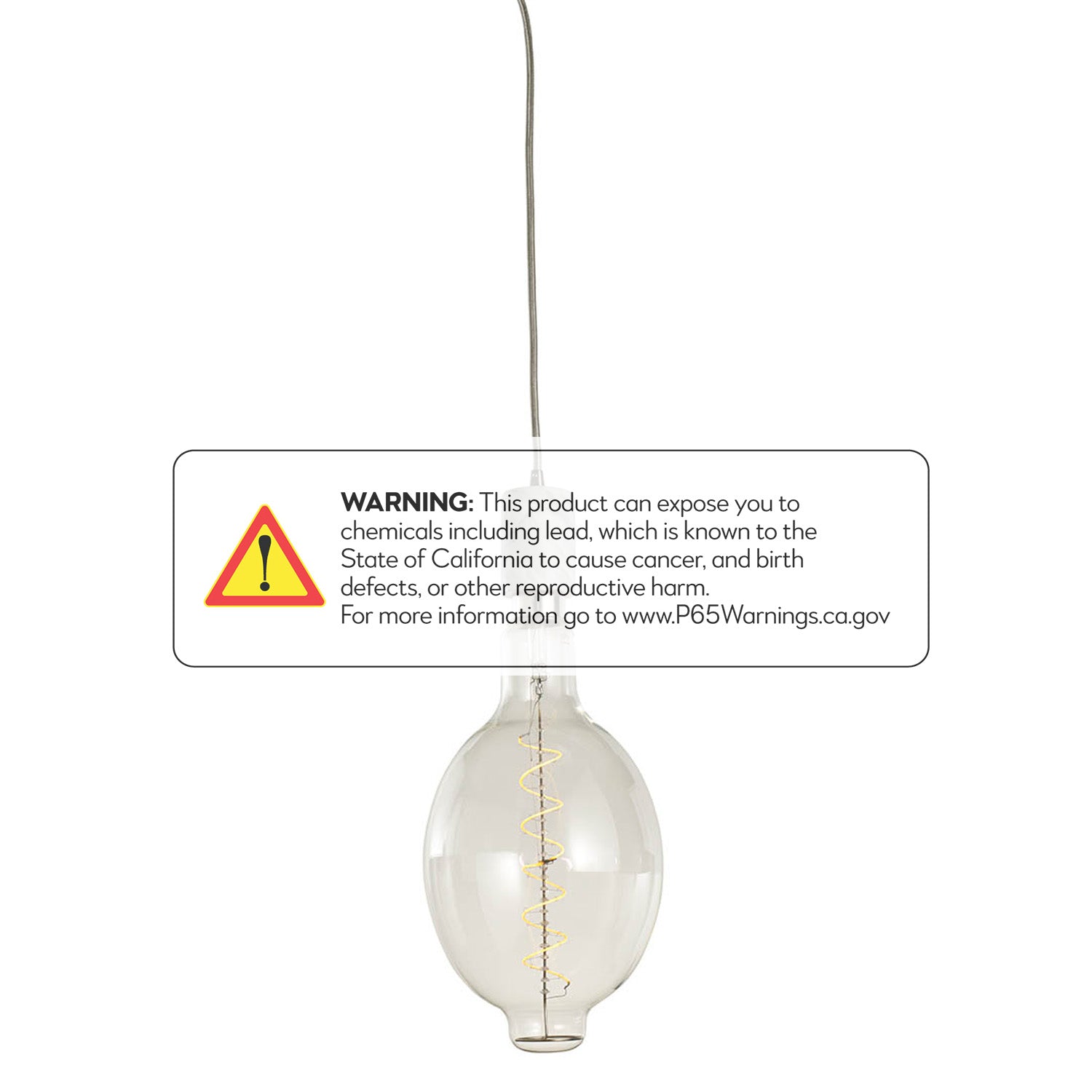 Bulbrite 4W LED BT Shaped Grand 2200K Filament with Natural White Marble Pendant