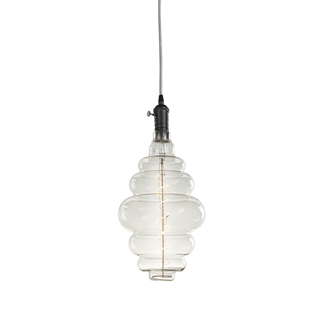 Bulbrite 4W LED Beehive Shaped Grand 2200K Filament with Vintage Gunmetal Pendant