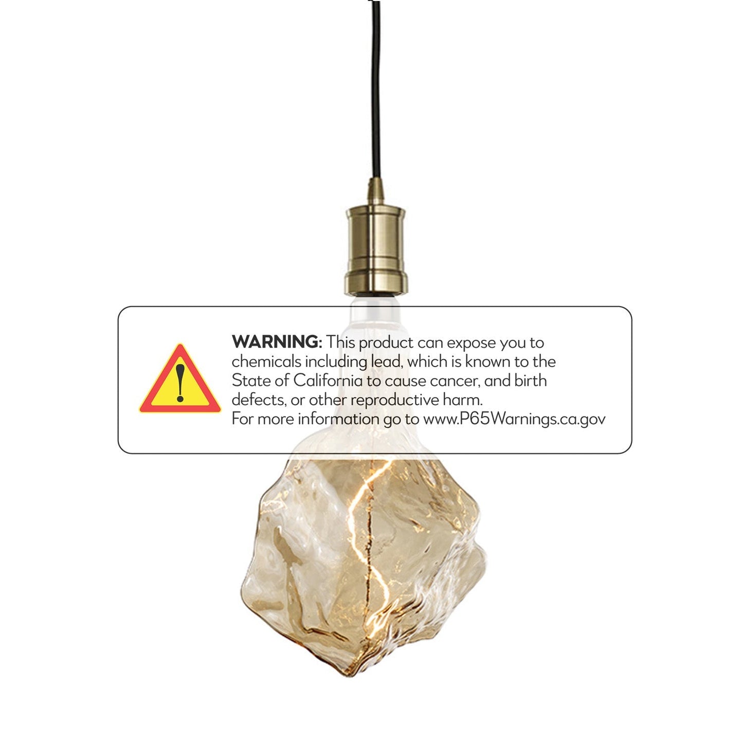 Bulbrite 4W LED Glacier Grand 20000 Filament with Contemporary Warm Gold Pendant
