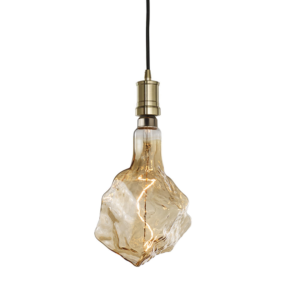 Bulbrite 4W LED Glacier Grand 20000 Filament with Contemporary Warm Gold Pendant